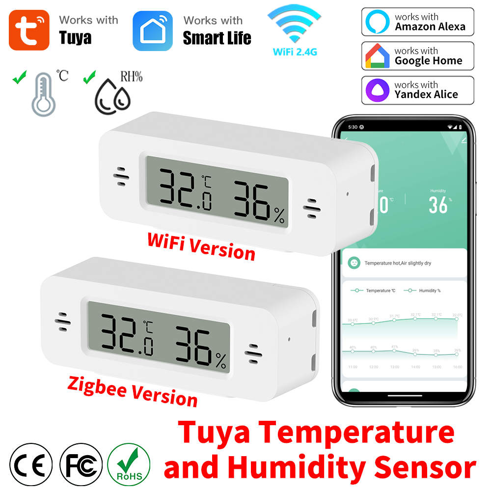 Tuya WiFi/Zigbee Temperature H - Home Automation Technology recension och pris
