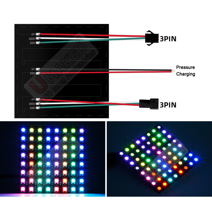 2pcs WS2812B Individually Addr - Rgb Led Matrix 8X8 recension och pris