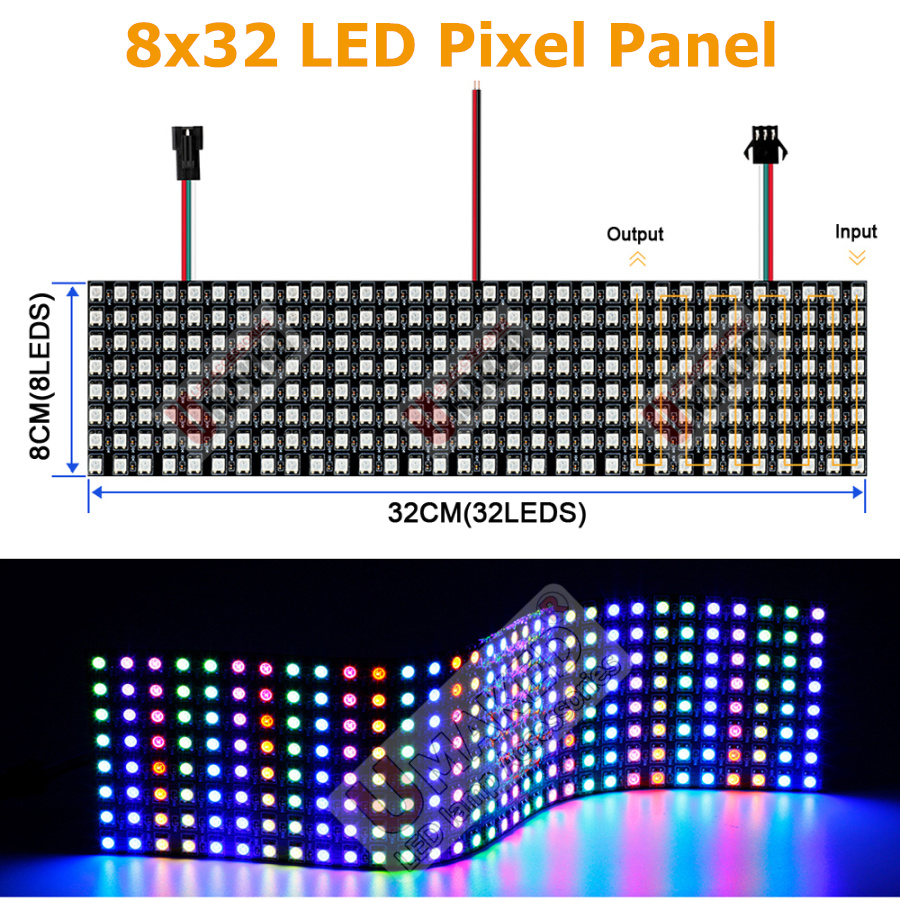 2pcs WS2812B Individually Addr - Rgb Led Matrix 8X8 recension och pris