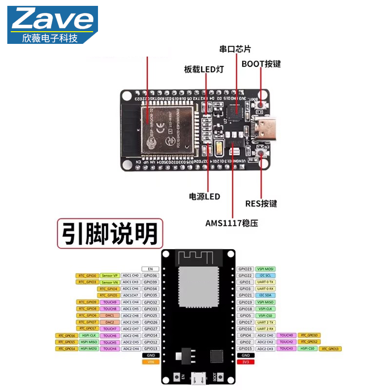 ESP32 WiFi Bluetooth Developme - Level Shifter 3.3V recension och pris