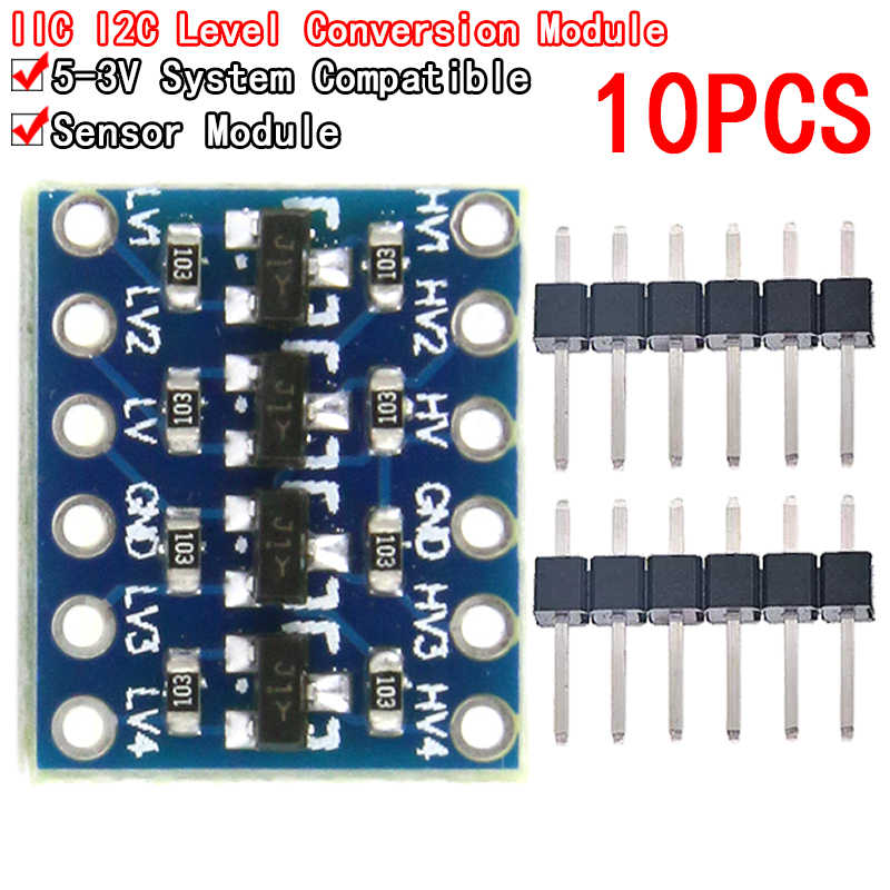 10pcs 4 channel IIC I2C Logic  - Level Shifter 3.3V recension och pris